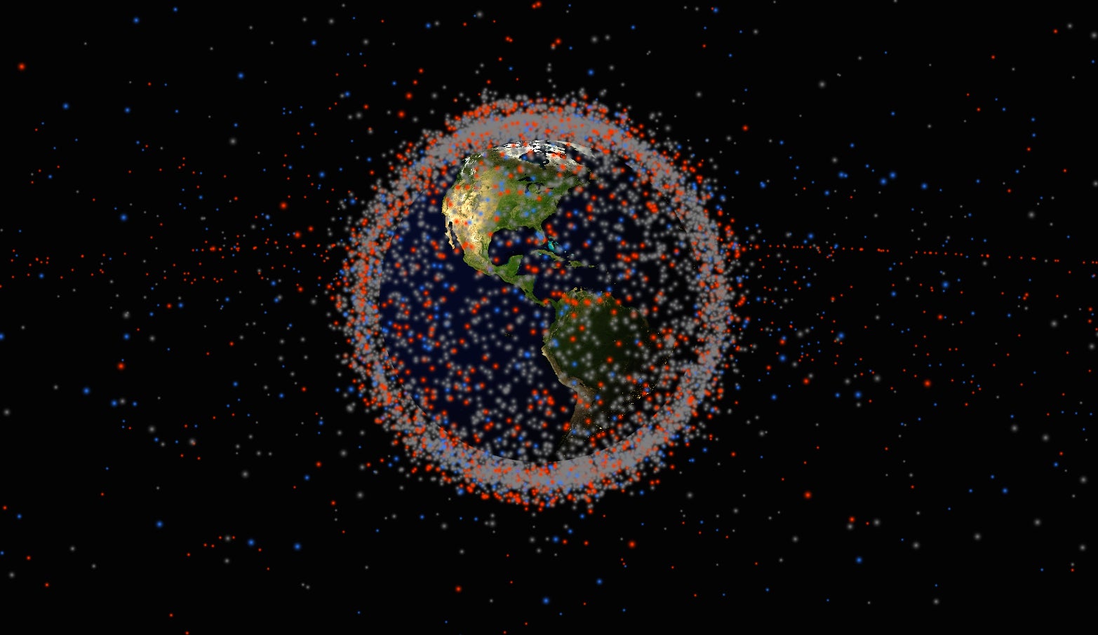 space junk circling earth