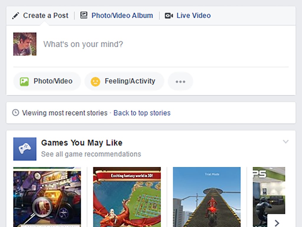 Facebook gives you the option to view the most recent stories instead of those it thinks you will like.