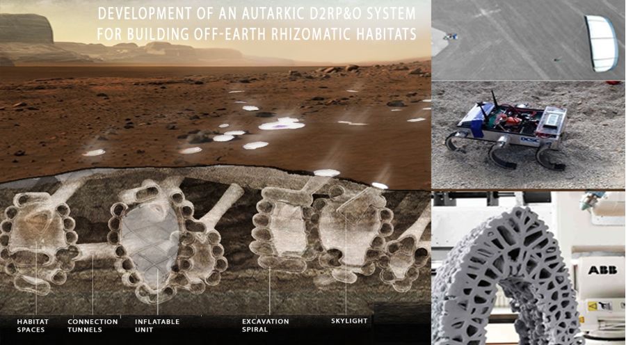 A proposed underground habitat on Mars.