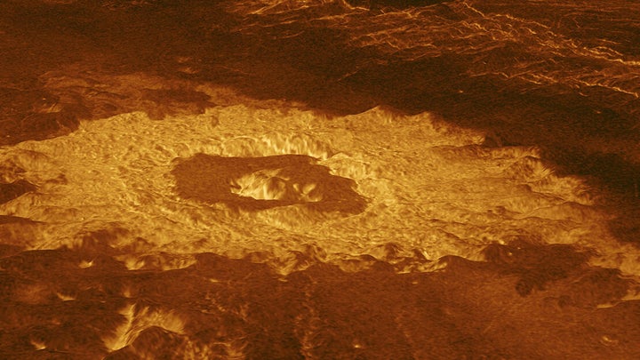 Venus Crater Farm image taken by the Magellan spacecraft for NASA