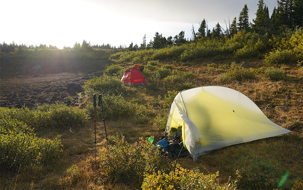 One-pound Fly Creek HV Carbon with Dyneema tent by Big Agnes in nature