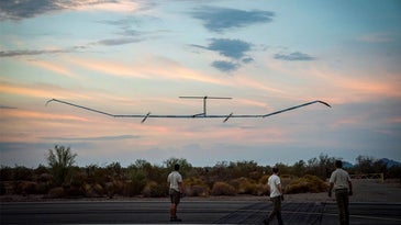 Record-breaking plane Zephyr S HAPS (Solar High Altitude Pseudo-Satellite) by Airbus in flight