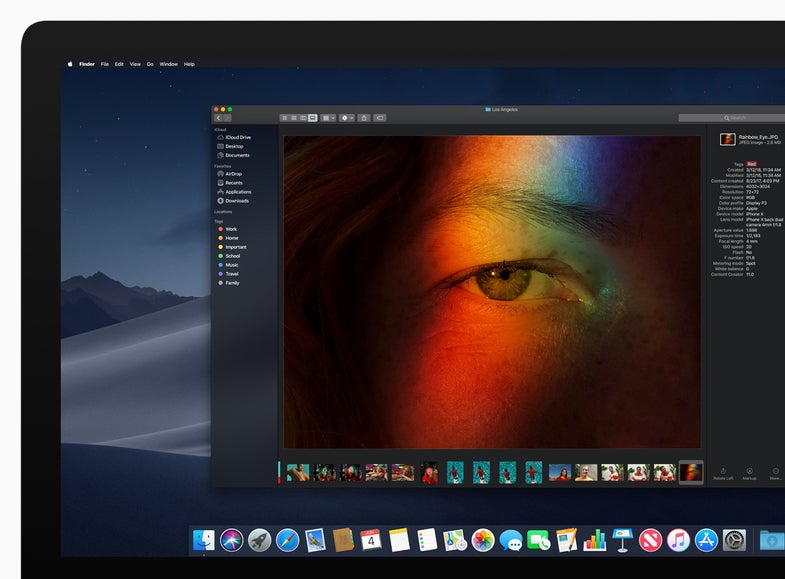 Apple's new operating system comes with dark mode.