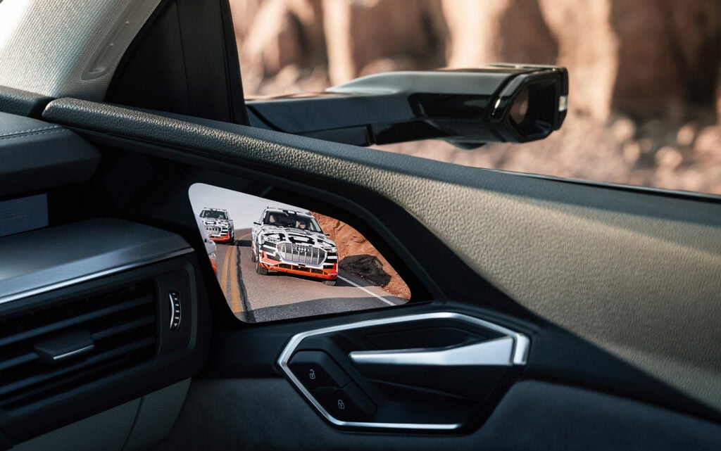 E-Tron Virtual Side Mirrors by Audi in a car