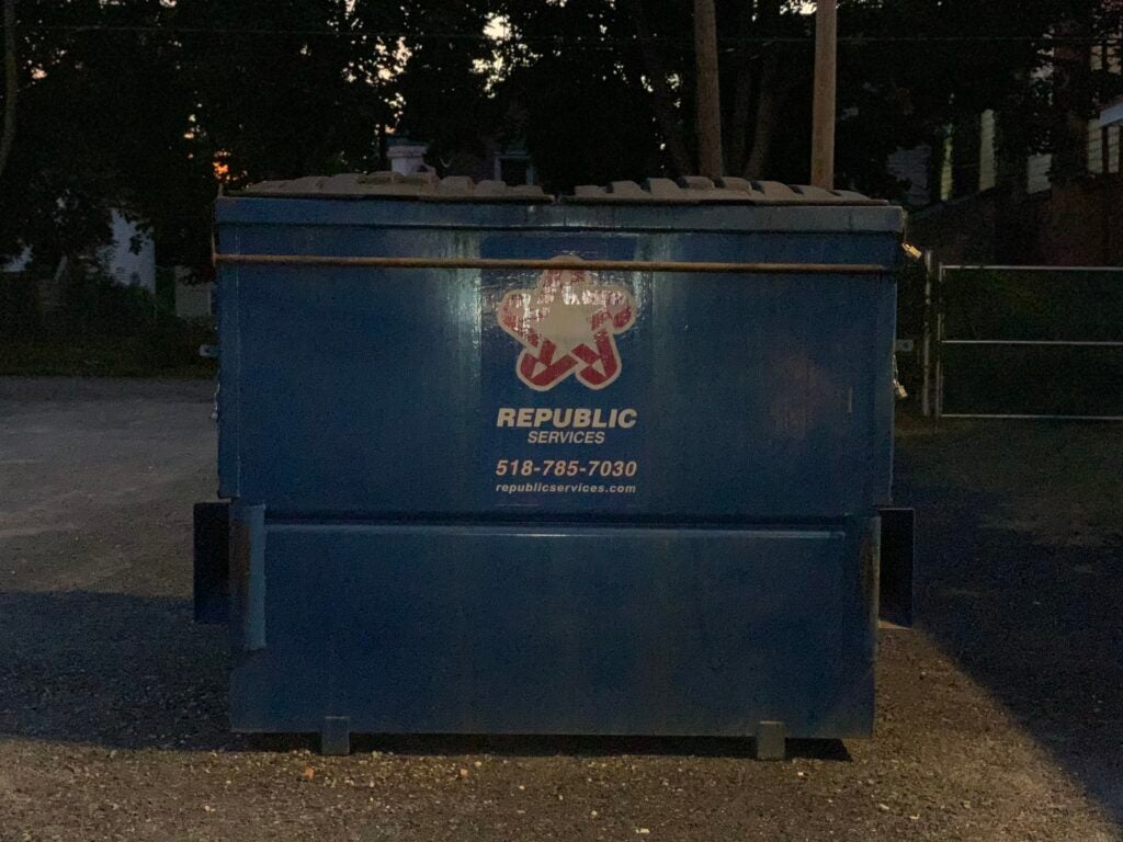 Dumpster with flash