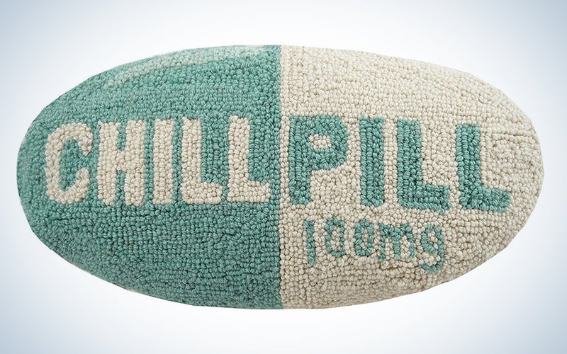 A pill-shaped pillow
