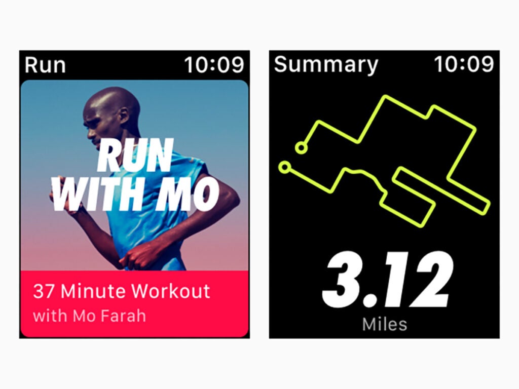 Nike+ Run Club Apple Watch app screen