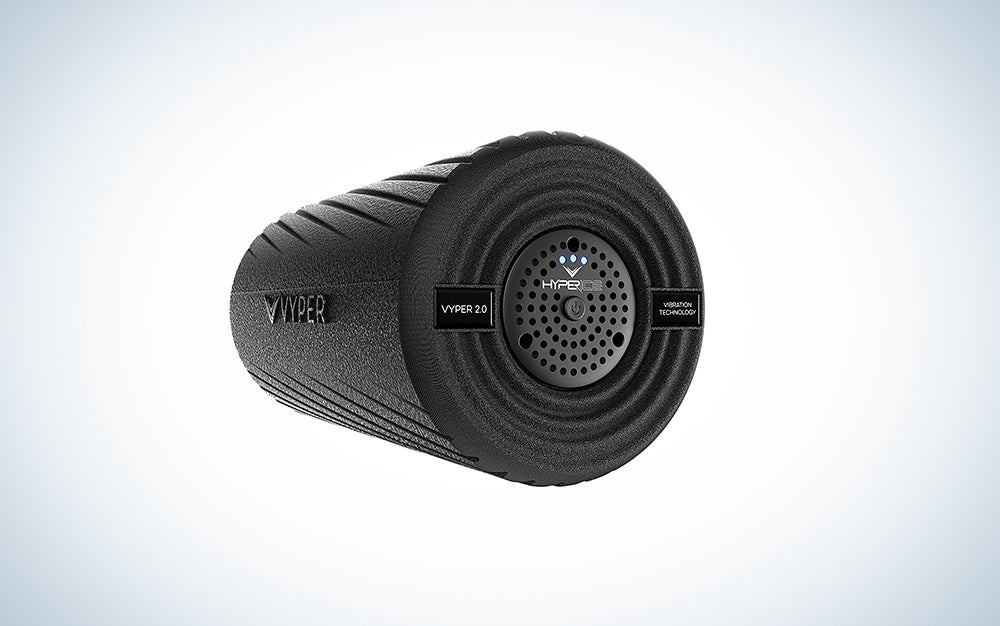 a black vibrating foam roller