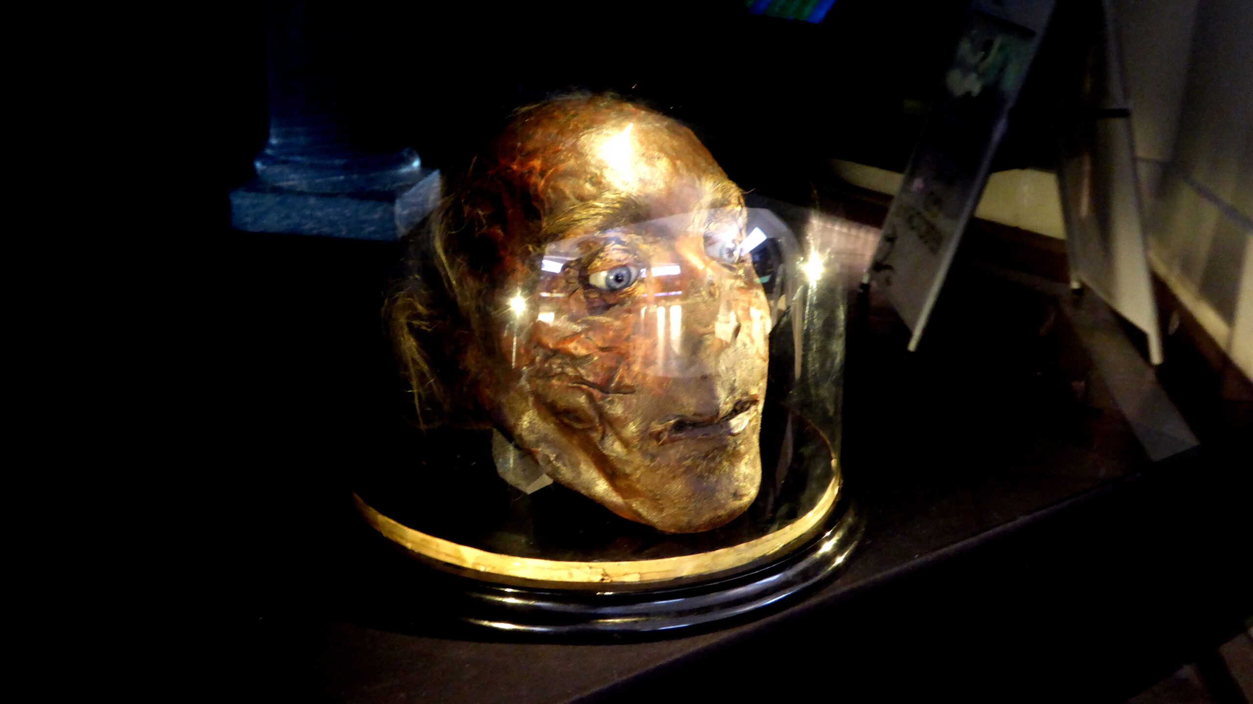 The mummified, severed head of English philosopher Jeremy Bentham