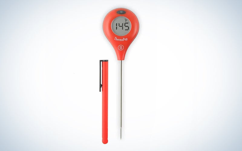 A red meat thermometer