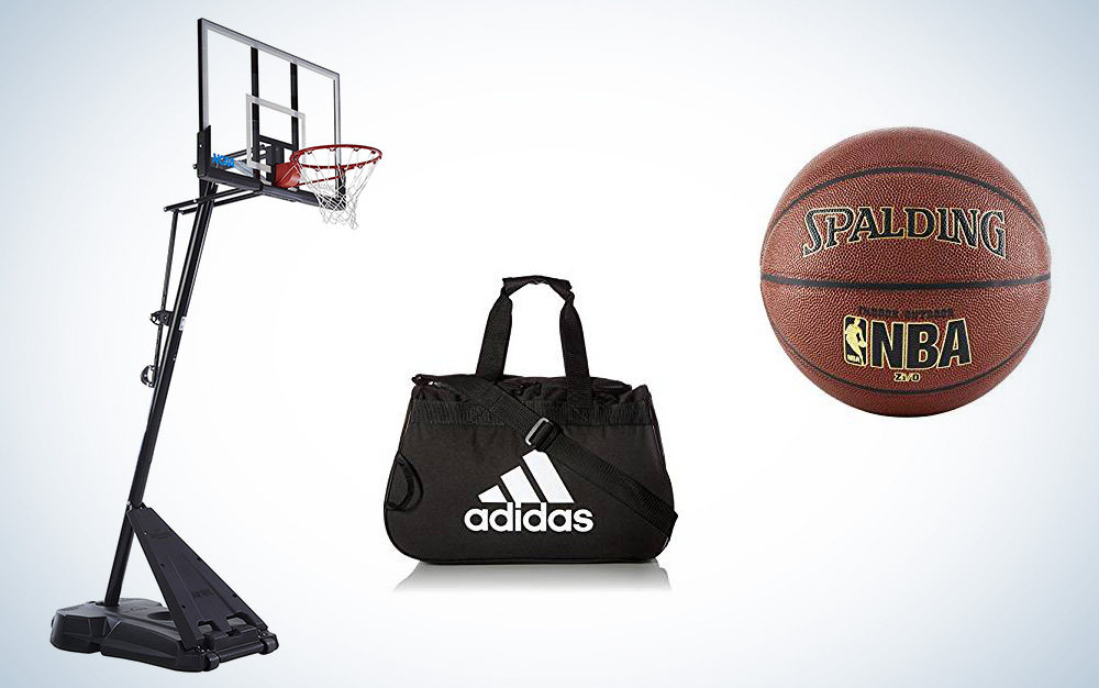 Basketball and workout equipment.