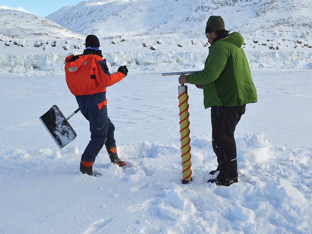 Measuring snow depth