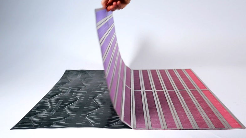 Laminated material environmentally responsive textile design