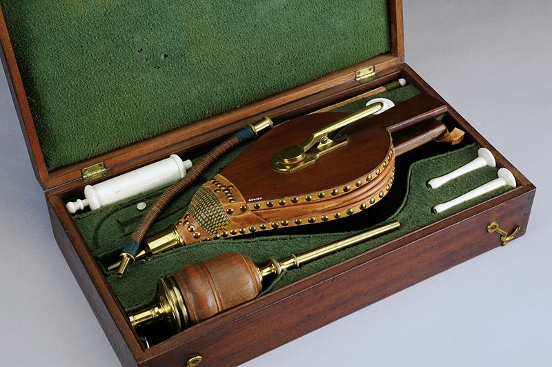 an enema kit with a bellows