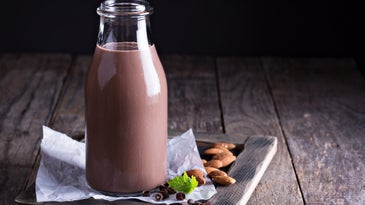 a bottle of chocolate milk
