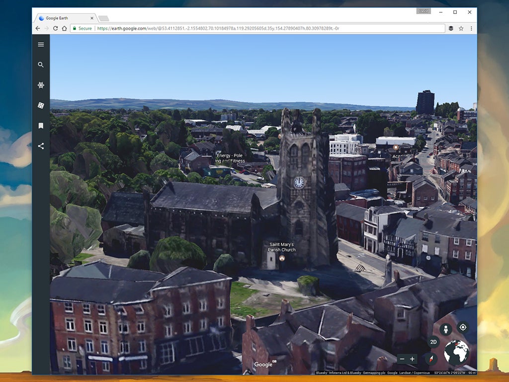 Stockport in Google Earth