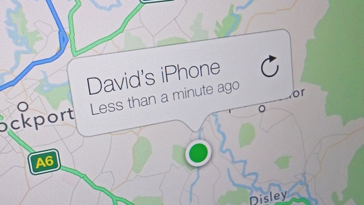 An Apple Find My map displaying the location of David's iPhone.