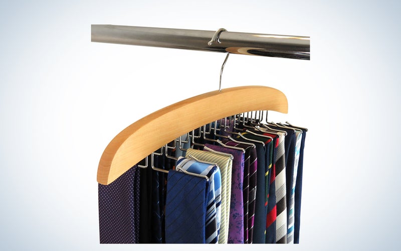 Hangerworld Premium Wooden Tie Hanger Rack Organizer