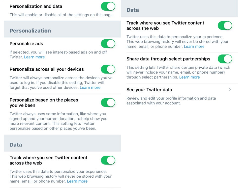 Twitter privacy