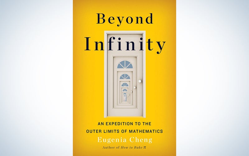 yellow book cover for beyond infinity with seemingly infinite doors
