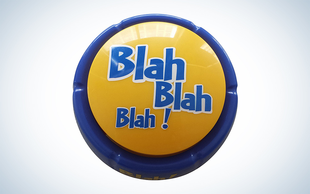 Yellow and blue blah button
