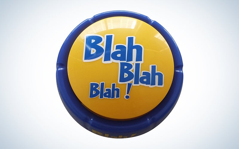 Yellow and blue blah button