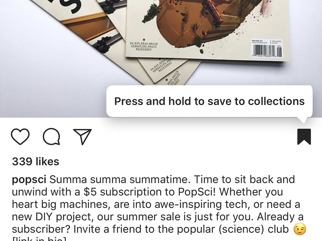 Saving photos on Instagram