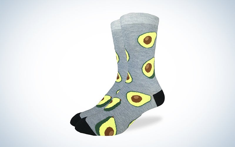 Gray socks with avocadoes