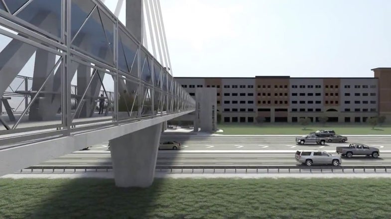 A 2016 rendering of the FIU pedestrian overpass, which collapsed this week, shortly after it was installed.