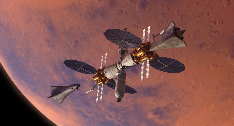 Mars orbiter and landers