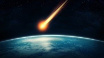 a meteor above earth