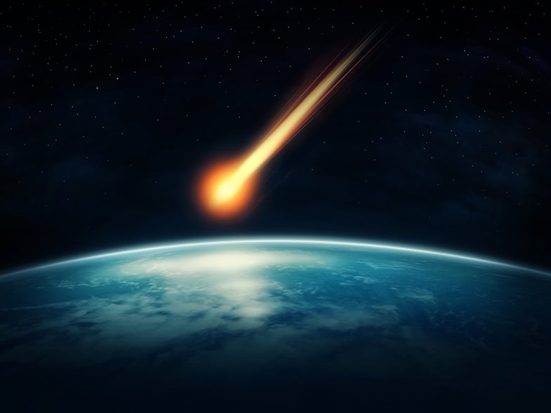 a meteor above earth