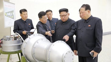 Kim Jong-un inspects what appears to be a thermonuclear warhead