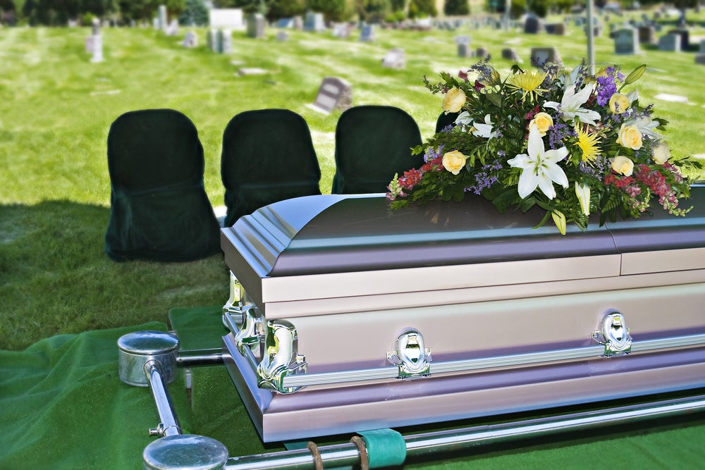 casket at funeral