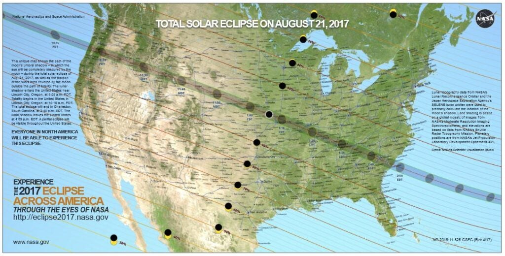 NASA eclipse totality map