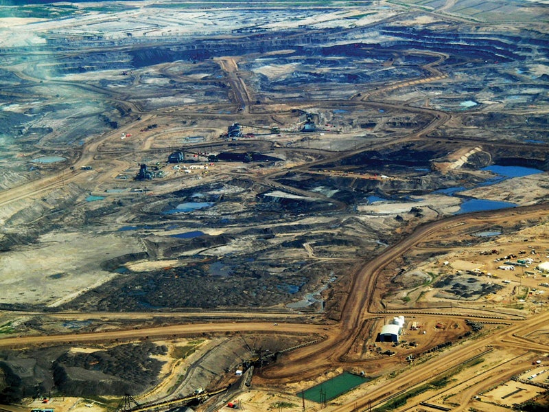 Canada tar sands Alberta bird's eye view