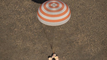 Soyuz 50 MS 2 module touches down in Kazakstan. 