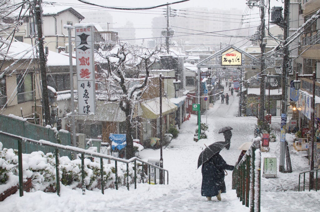 Snow in tokyo