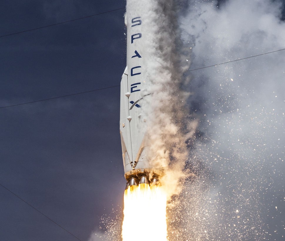 close up falcon 9 rocket