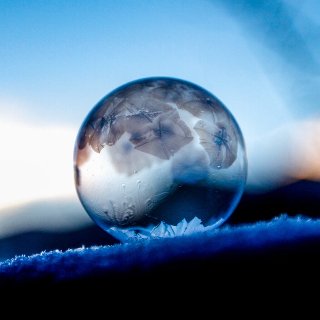 Frozen Bubble As Ice Forms