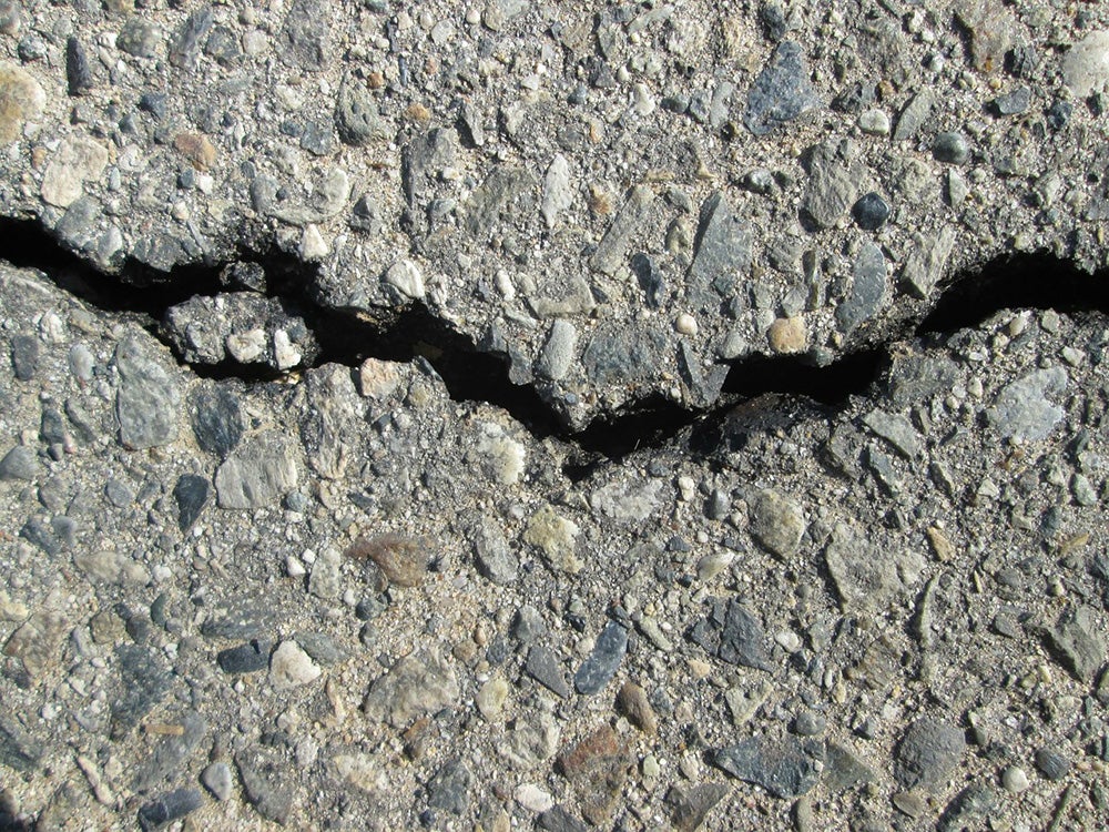 A crack in a road