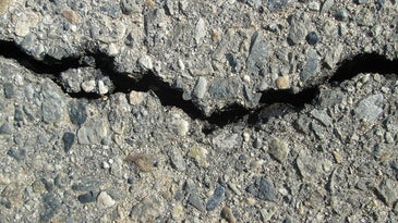 A crack in a road