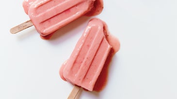 Strawberry Rhubarb Yogurt Pops