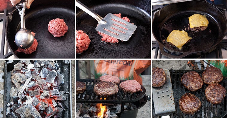 Four methods for cooking hamburgers