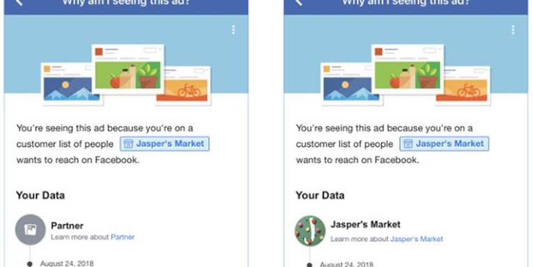Facebook will soon tell you more info about how it’s targeting you with ads
