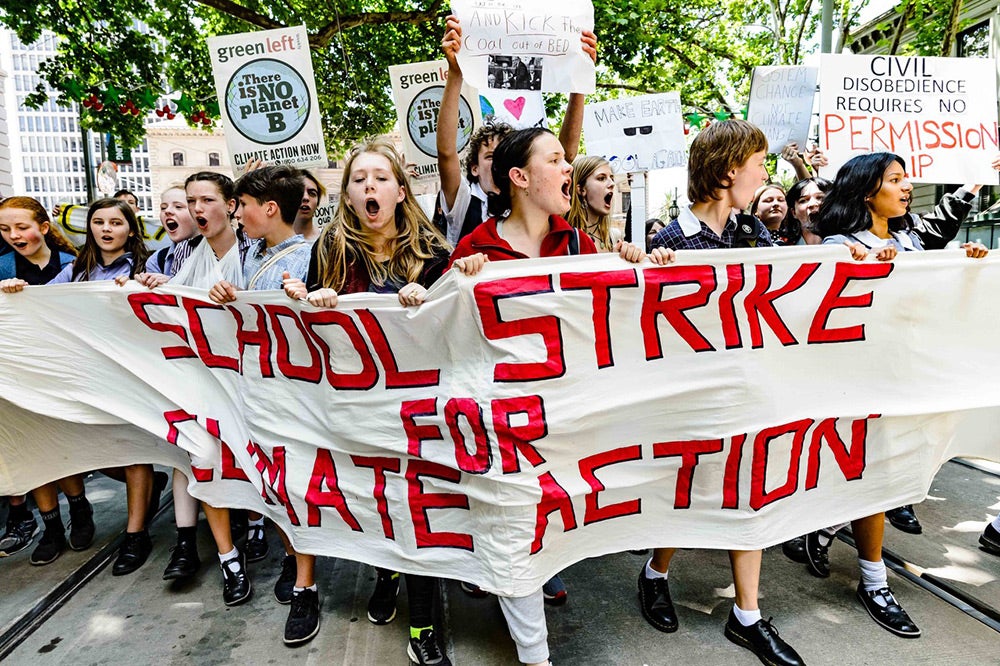 A school strike in Melbourne, Australia
