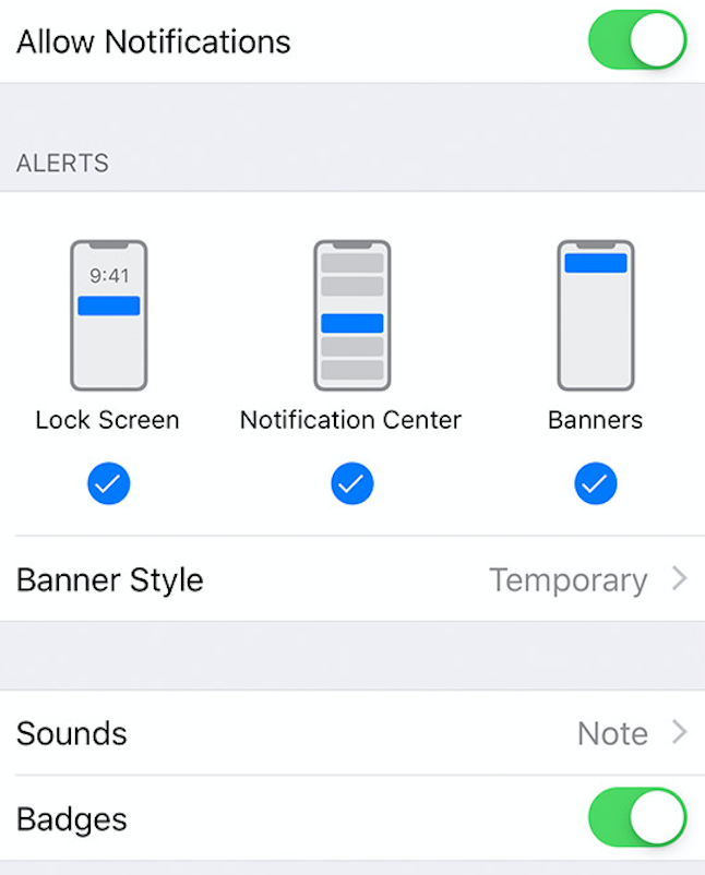 Badges Apple iPhone notifications management
