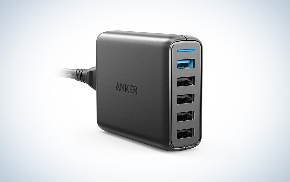 A 5-port USB wall charger