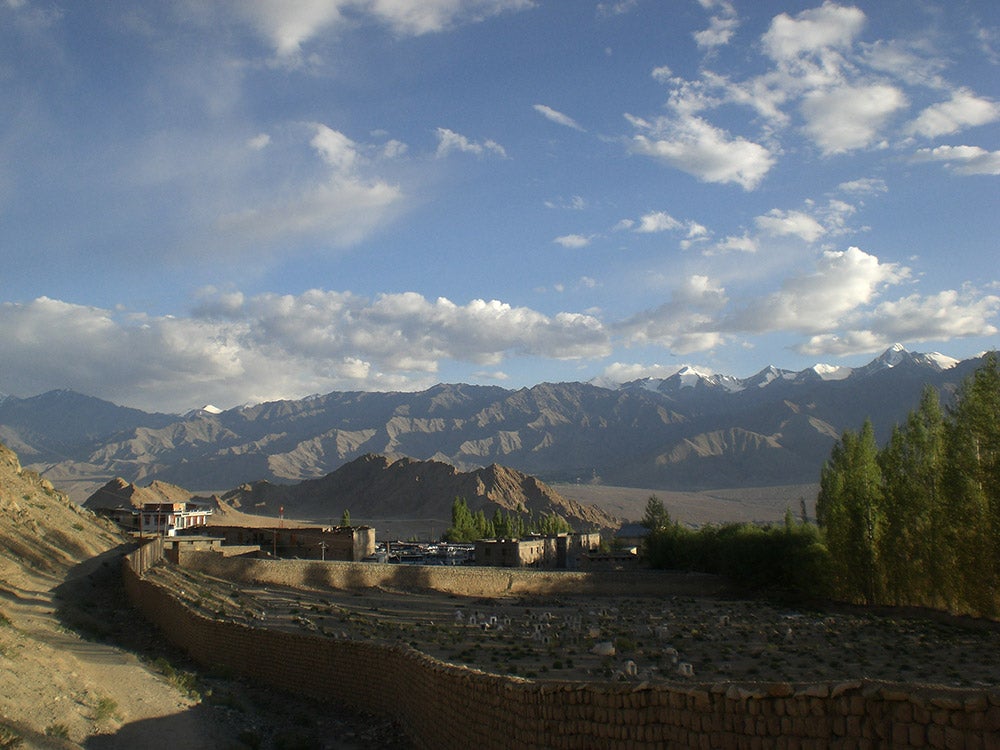 The Himalayan mountain as viewed from Leh, India.
