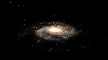 an illustration of the milky way galaxy in space